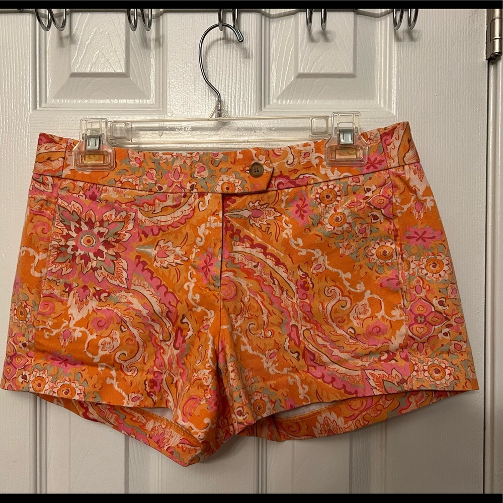 J. Crew Orange Paisley Shorts Size Great Condition